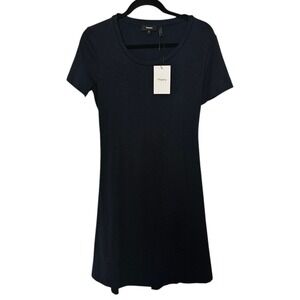 NWT Theory L Liliana Dress Navy Cut Out Back‎ Knit Mini Modal Pima Cotton Casual